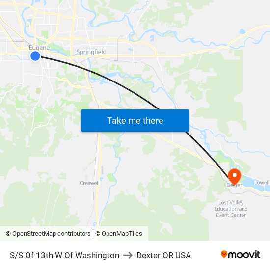 S/S Of 13th W Of Washington to Dexter OR USA map
