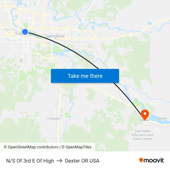 N/S Of 3rd E Of High to Dexter OR USA map