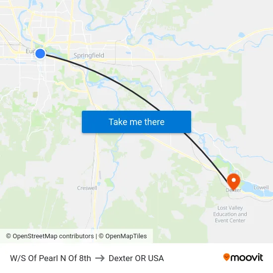 W/S Of Pearl N Of 8th to Dexter OR USA map