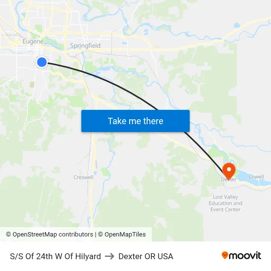 S/S Of 24th W Of Hilyard to Dexter OR USA map
