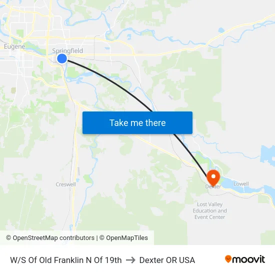 W/S Of Old Franklin N Of 19th to Dexter OR USA map