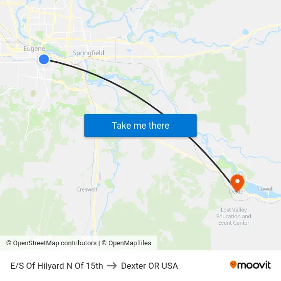 E/S Of Hilyard N Of 15th to Dexter OR USA map