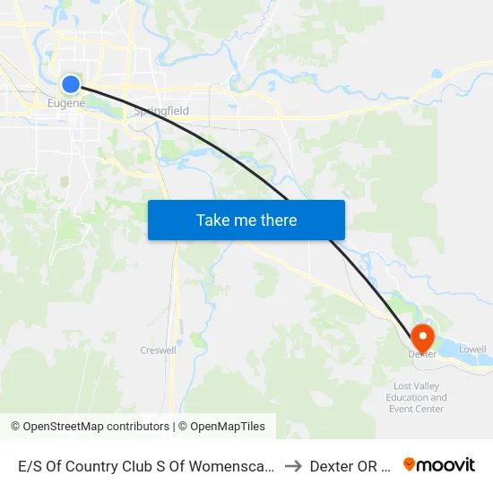 E/S Of Country Club S Of Womenscare Clinic to Dexter OR USA map