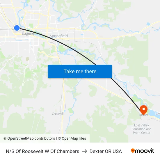 N/S Of Roosevelt W Of Chambers to Dexter OR USA map