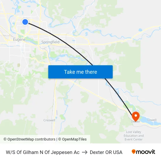 W/S Of Gilham N Of Jeppesen Ac to Dexter OR USA map