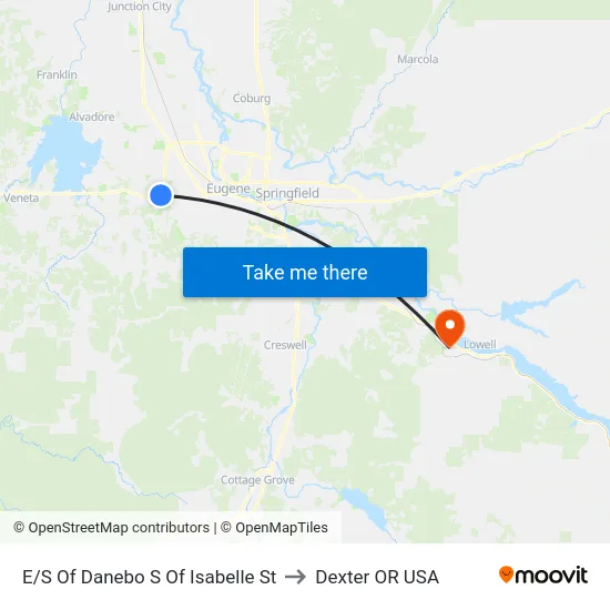 E/S Of Danebo S Of Isabelle St to Dexter OR USA map