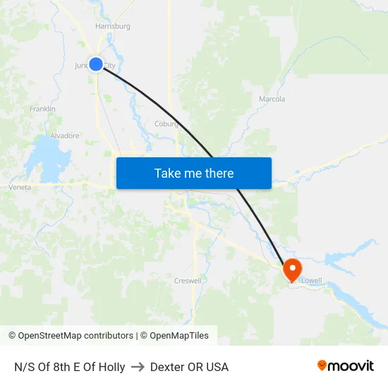 N/S Of 8th E Of Holly to Dexter OR USA map