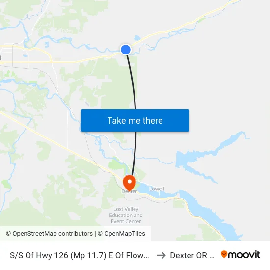 S/S Of Hwy 126 (Mp 11.7) E Of Flowerdale Dr to Dexter OR USA map