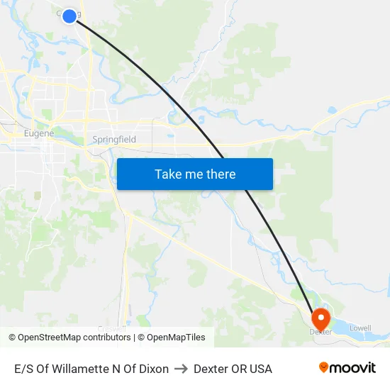 E/S Of Willamette N Of Dixon to Dexter OR USA map