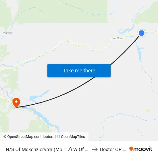 N/S Of Mckenziervrdr (Mp 1.2) W Of Mill Crkrd to Dexter OR USA map