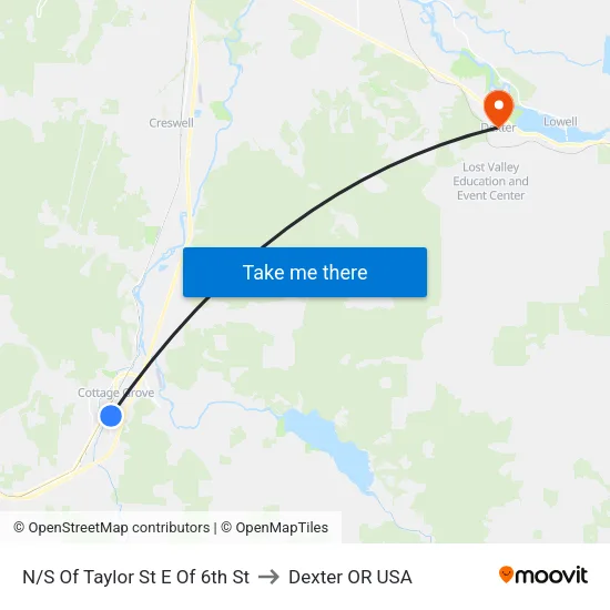 N/S Of Taylor St E Of 6th St to Dexter OR USA map