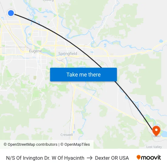 N/S Of Irvington Dr. W Of Hyacinth to Dexter OR USA map