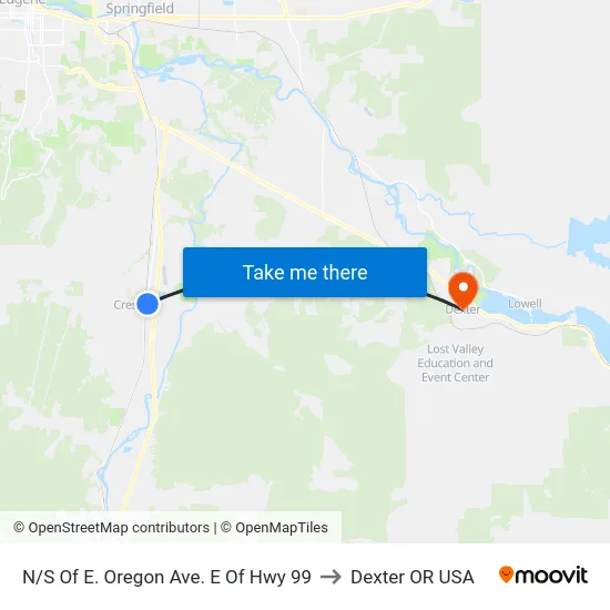 N/S Of E. Oregon Ave. E Of Hwy 99 to Dexter OR USA map