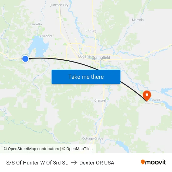 S/S Of Hunter W Of 3rd St. to Dexter OR USA map