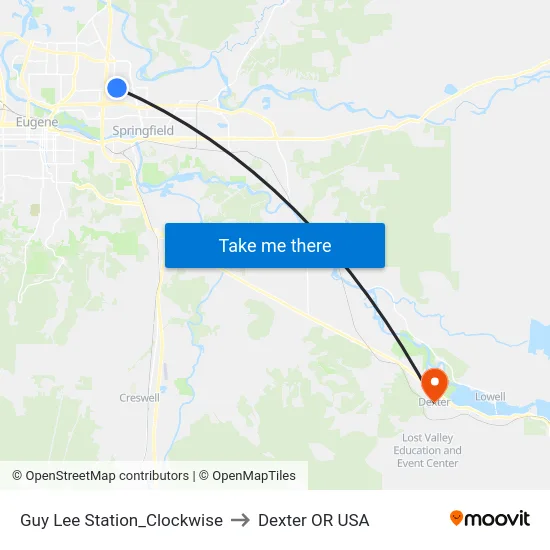Guy Lee Station_Clockwise to Dexter OR USA map