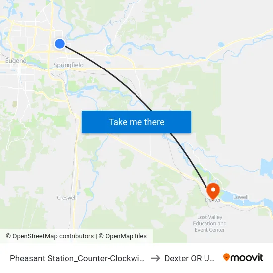 Pheasant Station_Counter-Clockwise to Dexter OR USA map