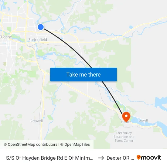 S/S Of Hayden Bridge Rd E Of Mintmeadow Way to Dexter OR USA map
