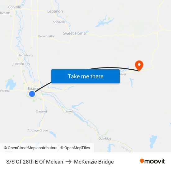 S/S Of 28th E Of Mclean to McKenzie Bridge map