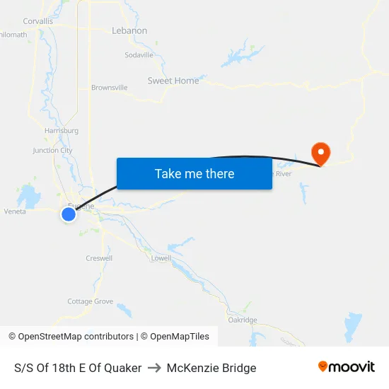 S/S Of 18th E Of Quaker to McKenzie Bridge map