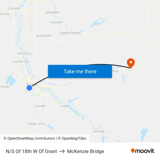 N/S Of 18th W Of Grant to McKenzie Bridge map