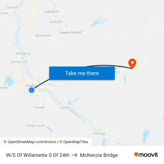 W/S Of Willamette S Of 24th to McKenzie Bridge map