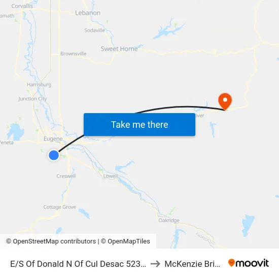 E/S Of Donald N Of Cul Desac 5235-85 to McKenzie Bridge map