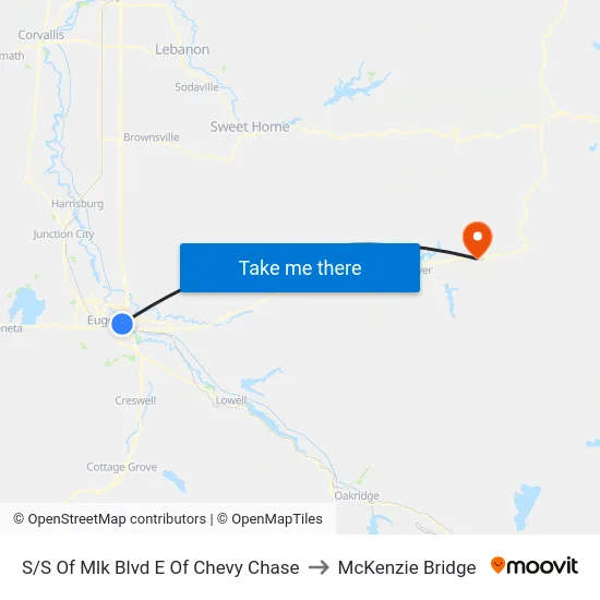 S/S Of Mlk Blvd E Of Chevy Chase to McKenzie Bridge map