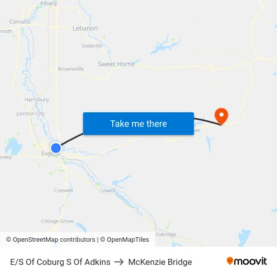 E/S Of Coburg S Of Adkins to McKenzie Bridge map