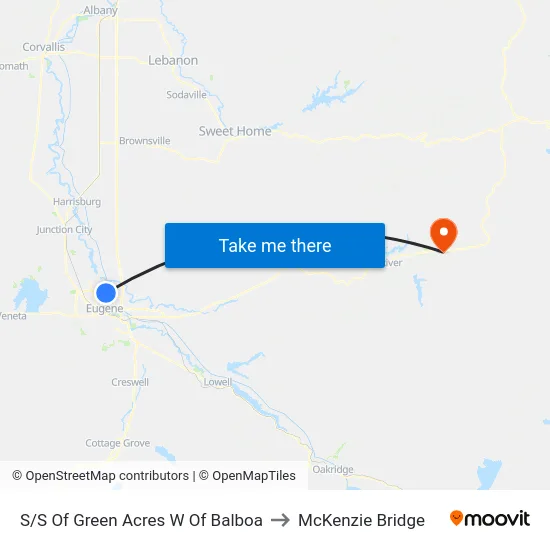 S/S Of Green Acres W Of Balboa to McKenzie Bridge map