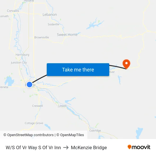 W/S Of Vr Way S Of Vr Inn to McKenzie Bridge map