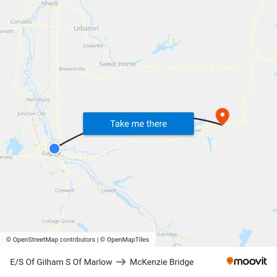 E/S Of Gilham S Of Marlow to McKenzie Bridge map
