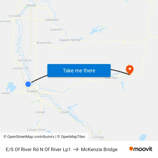 E/S Of River Rd N Of River Lp1 to McKenzie Bridge map