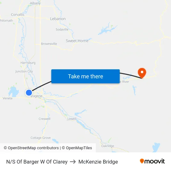 N/S Of Barger W Of Clarey to McKenzie Bridge map