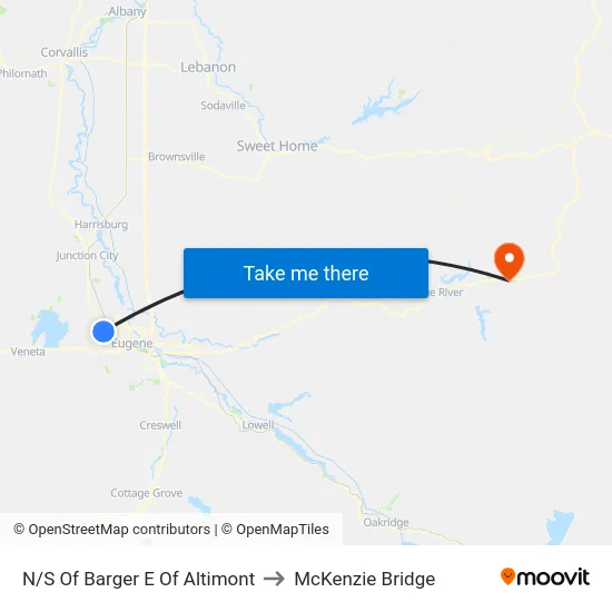 N/S Of Barger E Of Altimont to McKenzie Bridge map