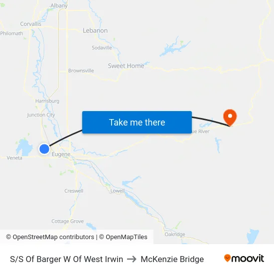 S/S Of Barger W Of West Irwin to McKenzie Bridge map