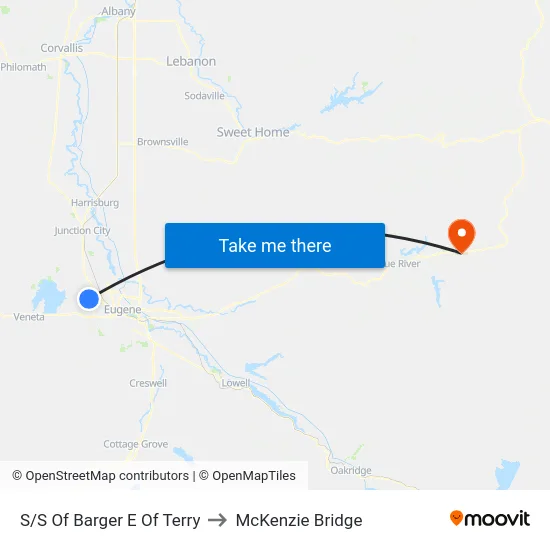 S/S Of Barger E Of Terry to McKenzie Bridge map