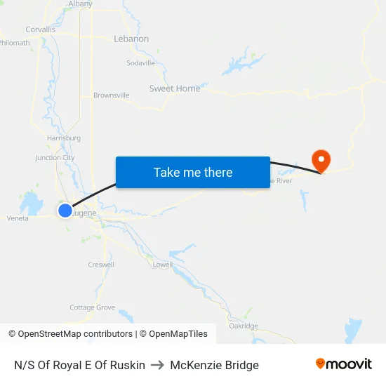 N/S Of Royal E Of Ruskin to McKenzie Bridge map