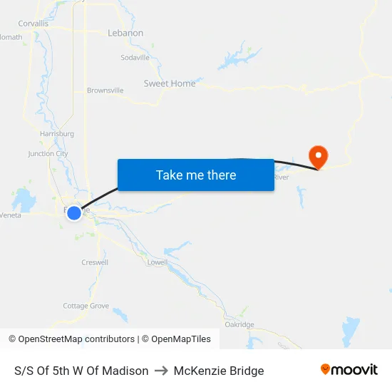 S/S Of 5th W Of Madison to McKenzie Bridge map