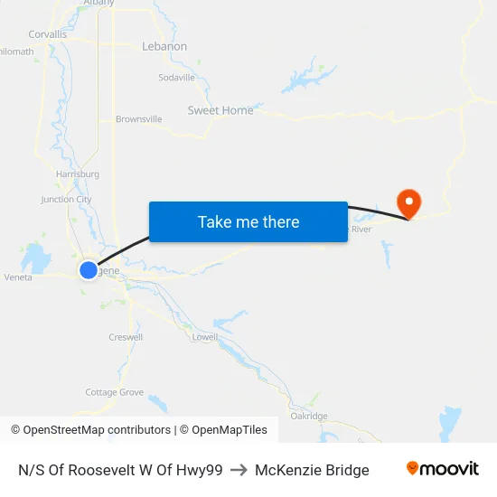 N/S Of Roosevelt W Of Hwy99 to McKenzie Bridge map
