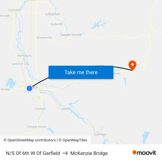 N/S Of 6th W Of Garfield to McKenzie Bridge map