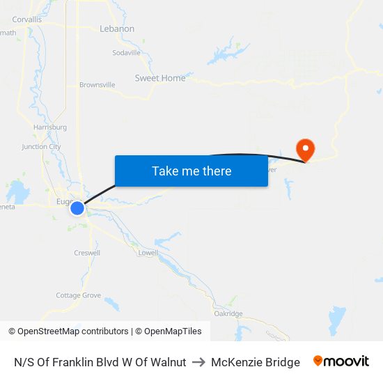 N/S Of Franklin Blvd W Of Walnut to McKenzie Bridge map