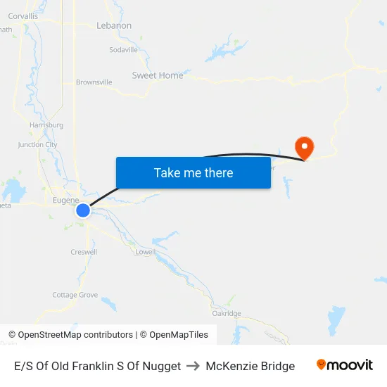 E/S Of Old Franklin S Of Nugget to McKenzie Bridge map