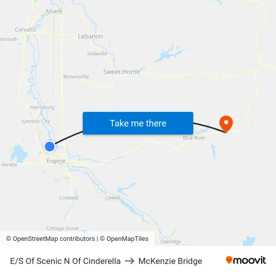 E/S Of Scenic N Of Cinderella to McKenzie Bridge map