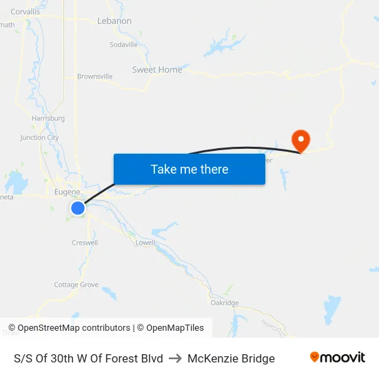 S/S Of 30th W Of Forest Blvd to McKenzie Bridge map