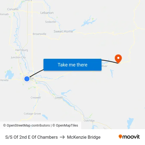 S/S Of 2nd E Of Chambers to McKenzie Bridge map