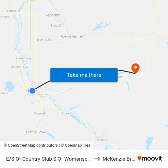 E/S Of Country Club S Of Womenscare Clinic to McKenzie Bridge map