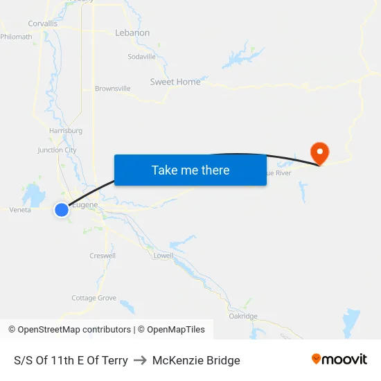 S/S Of 11th E Of Terry to McKenzie Bridge map