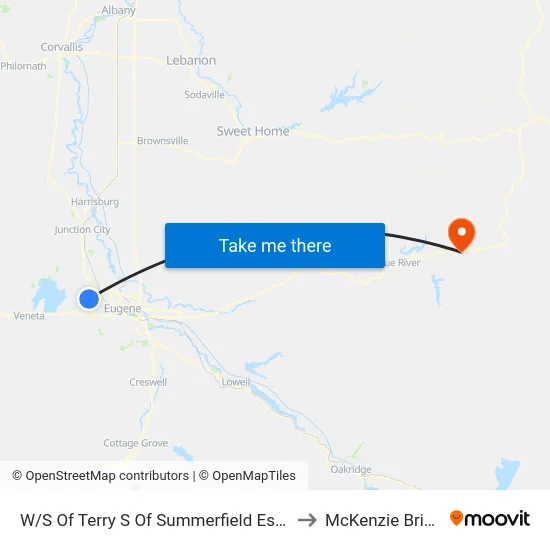 W/S Of Terry S Of Summerfield Estates to McKenzie Bridge map