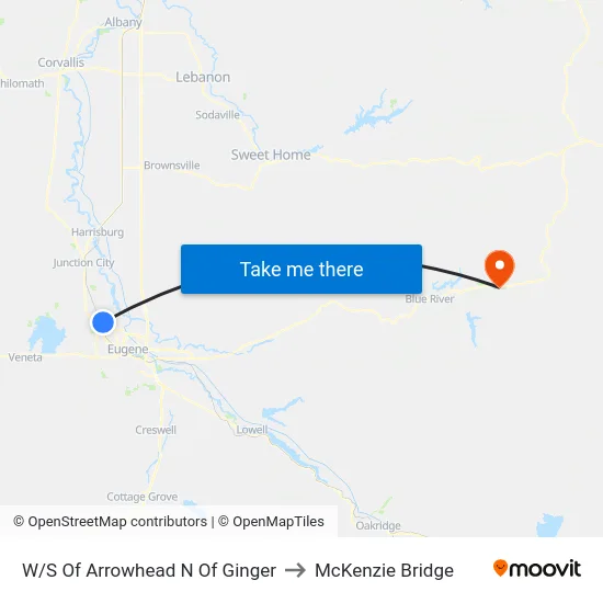 W/S Of Arrowhead N Of Ginger to McKenzie Bridge map