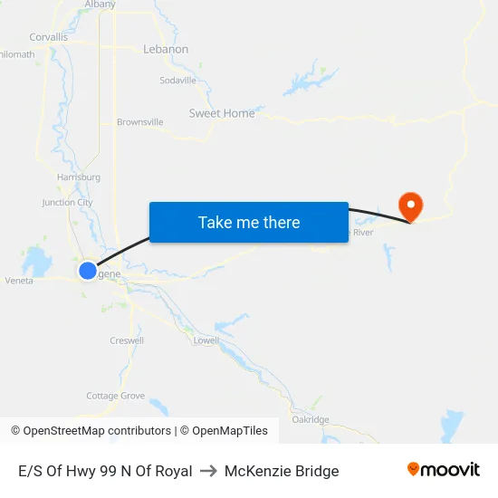 E/S Of Hwy 99 N Of Royal to McKenzie Bridge map